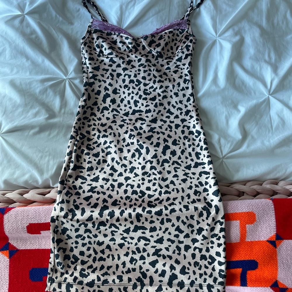 Motel leopard mini dress